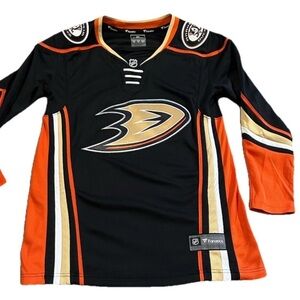 Fanatics Black and Orange Anaheim Ducks Jersey